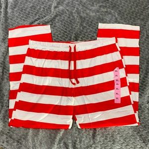 Nap Chat Pajama Pants Red And White Stripe Size X Large NWOT